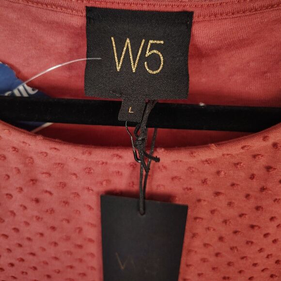 NEW! W5 Anthropologie Textured Large Women's Dusty Rose Pink 3/4 Sleeve Blouse - Picture 5 of 6